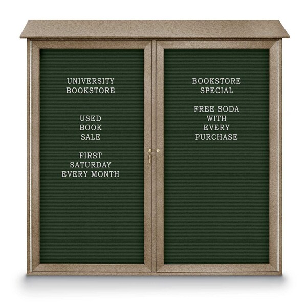 Indoor Enclosed Combo Board, 48"x36", Satin Frame/Burgundy & Surf